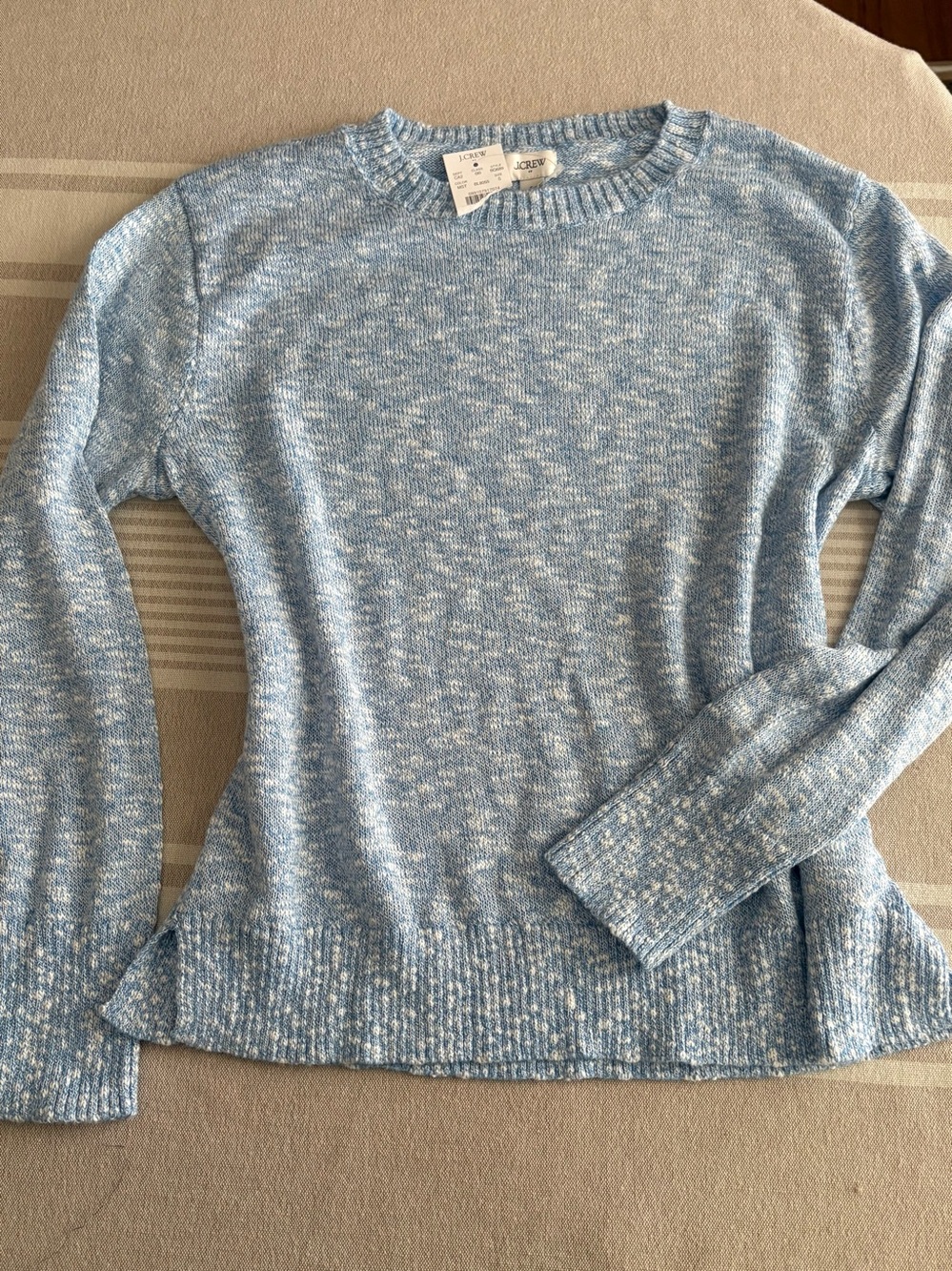 J. Crew Beach Sweater Lightweight Marled Blue Crewneck Relaxed Fit Women’s Small